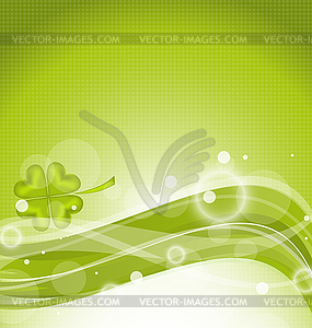 Abstract line background with clover for St. - vector image