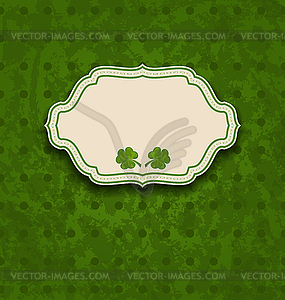 Holiday card with clovers for St. Patrick`s Day - vector image