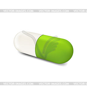 Three-dimensional herbal pill - stock vector clipart