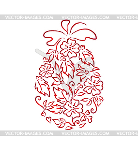 Easter ornamental egg in floral style - vector image