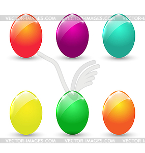 Easter set colorful eggs - vector image