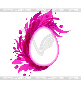 Easter flourish egg in transparent grunge style - vector image