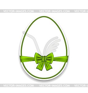 Easter egg wrapping green bow - royalty-free vector image