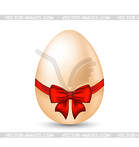 Easter paschal egg with red bow - vector image