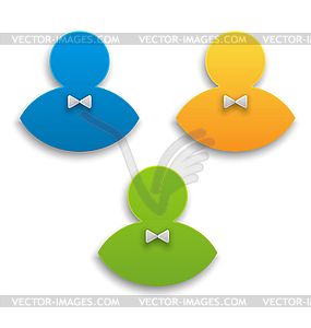 Colorful user icons, persons symbol - vector clipart