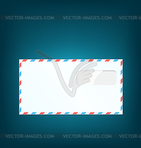 Single close envelope on blue background - vector image