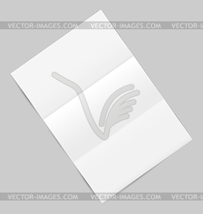 Empty paper sheet with shadows, on gray background - vector clipart