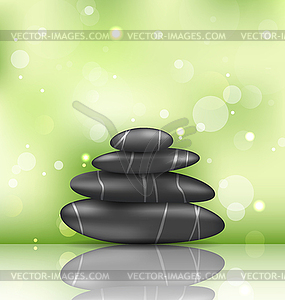 Zen spa background with pyramid stones - vector clipart