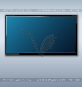 Tft tv hanging on wall background - royalty-free vector image