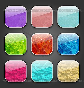 Backgrounds with grunge texture for app icons - vector clipart