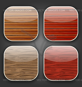 Backgrounds with wooden texture for app icons - vector clip art