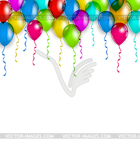 Party decoration with colorful balloons for your - vector image