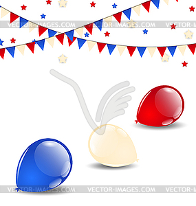 Colorful balloons in american flag colors - vector image