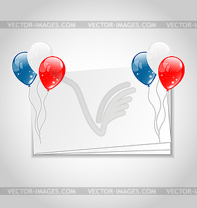 Celebration card with balloons for Independence Day - vector clipart