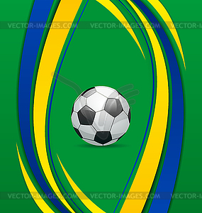 Footbal background in Brazil flag concept - vector clipart