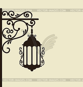 Vintage forging ornate street lantern - vector clipart / vector image