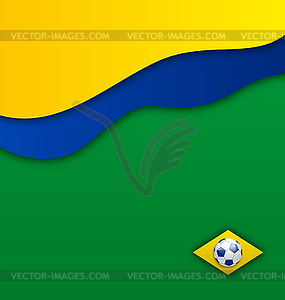 Abstract wavy background in Brazil flag concept - vector image