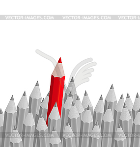 Group of pencils with one highlighted as business - vector clipart