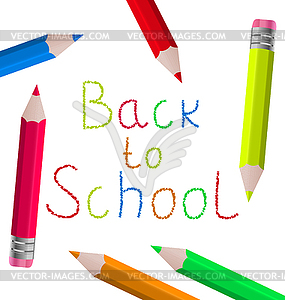 Back to school message with pencils - vector clip art