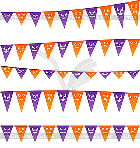 Halloween hanging streamers flags for your party - vector image