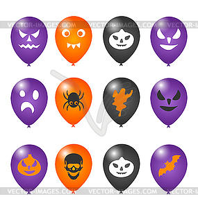 Colorful balloons for Halloween party - vector image