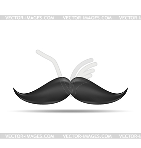 Cute vintage cartoon black mustache, - vector image