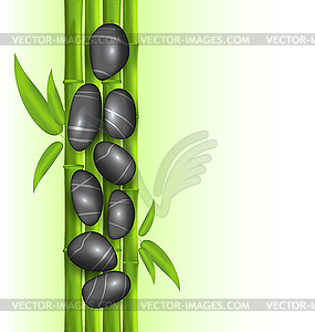 Spa therapy decoration with bamboo and stones, - vector clipart