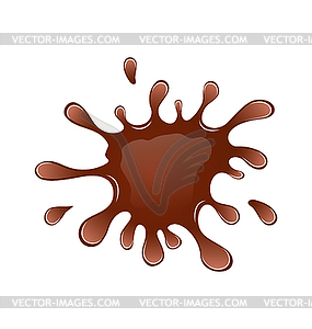 Splashed hot liquid chocolate - vector image