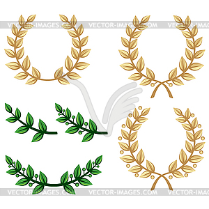 Laurel wreath set - vector image