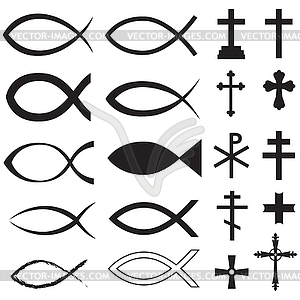 Christian symbols - vector clip art