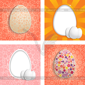 Easter floral background set - vector image