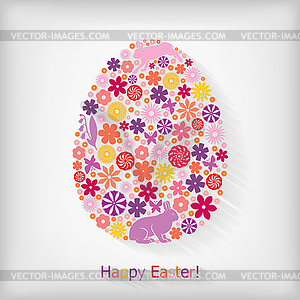 Easter floral card - vector clip art