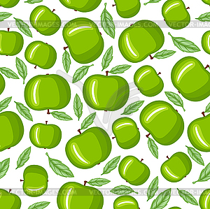 Green apple pattern seamless - vector clipart