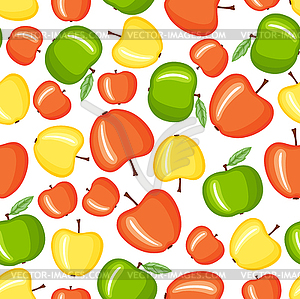 Multicolor apples pattern seamless - vector clipart