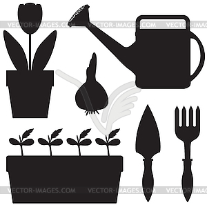 Garden equipment set - vector image