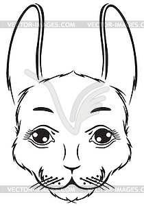 Cute bunny muzzle - vector image