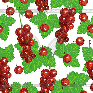 Red currant pattern seamless - vector clipart