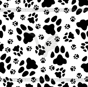 Seamless pattern of cats trails - vector image