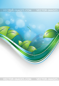 Floral environmental frame - color vector clipart