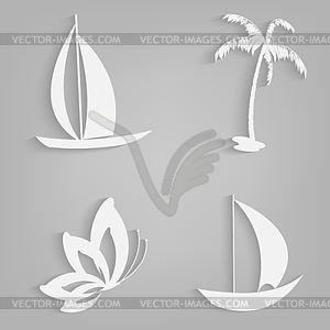 Summer vacation icons - vector image