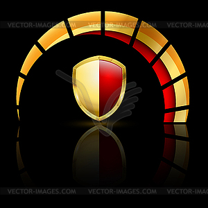 Colorful shield with colorful elements - vector clip art