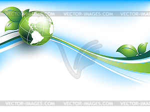 Floral environmental frame with globe - vector clip art