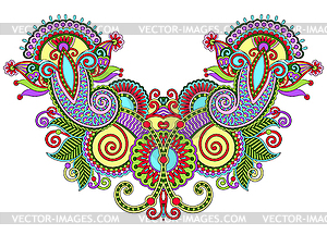 Neckline ornate floral paisley embroidery fashion - vector image