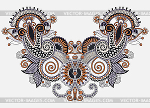 Neckline ornate floral paisley embroidery fashion - vector image