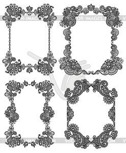 Set of calligraphic design vintage frame, black lin - vector clip art