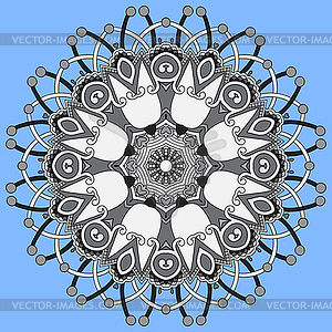 Grey circular decorative geometric pattern for - vector image