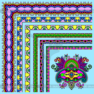 Floral vintage frame design. set. All components ar - vector clipart