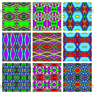 Set of different seamless colored vintage - stock vector clipart