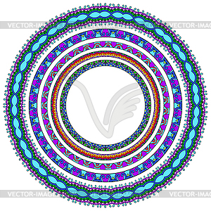 Set of round geometrical frames, circle border - vector clipart