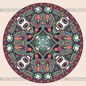 Decorative design of circle dish template, round - vector image